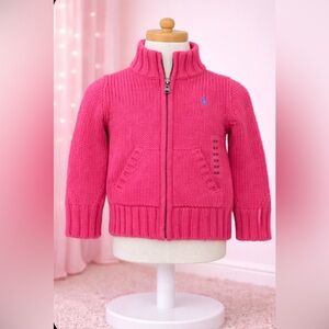 3T Full Zip Ralph Lauren Pink knit sweater